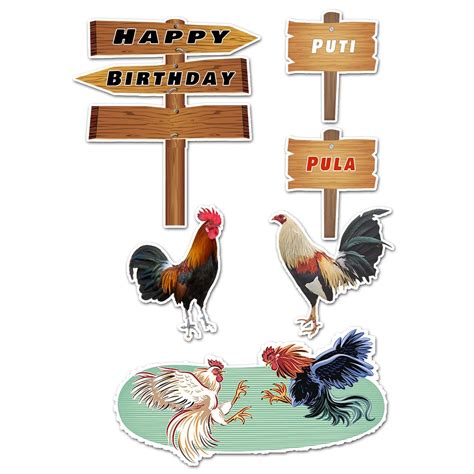 manok cake topper printable